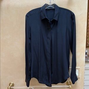 Zara black silk blouse